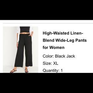 High-Waisted Linen-Blend Wide-Leg Pants